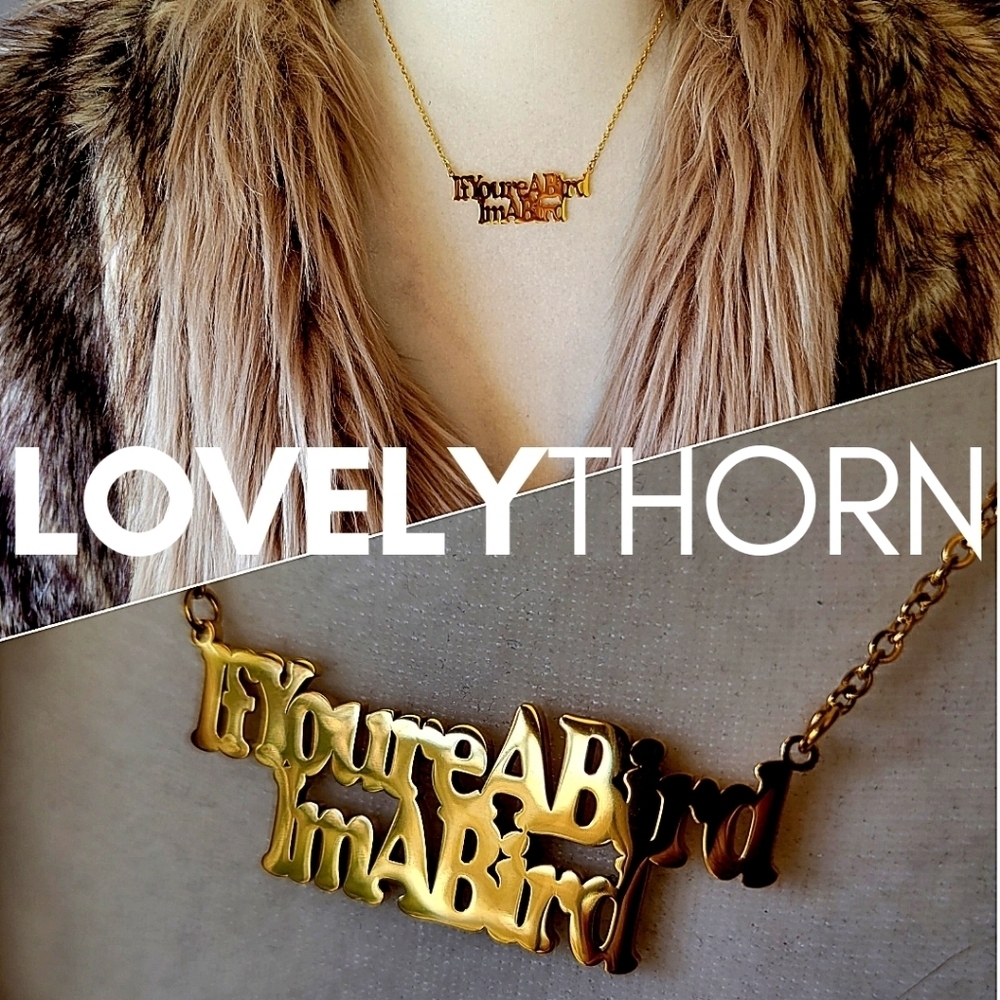LOVELYTHORN // The Notebook If You're A Bird I'm A Bird 18k gold plate necklace